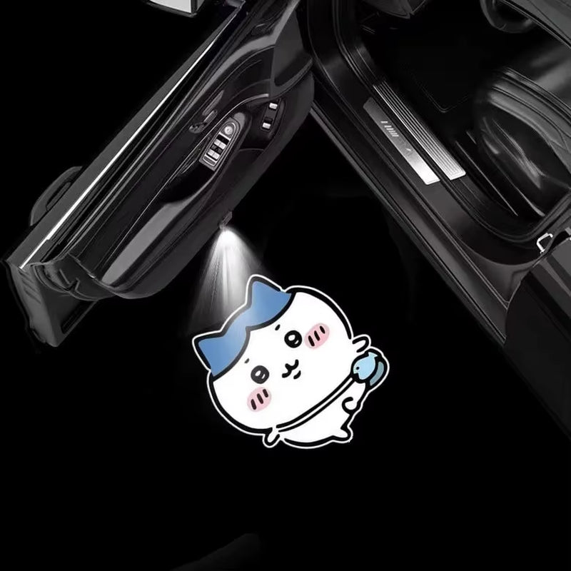 Kitty Cartoon Car Door Welcome Light Auto Induction Projector Lamp Atmosphere Decor Light for Automobile Universal Decoration