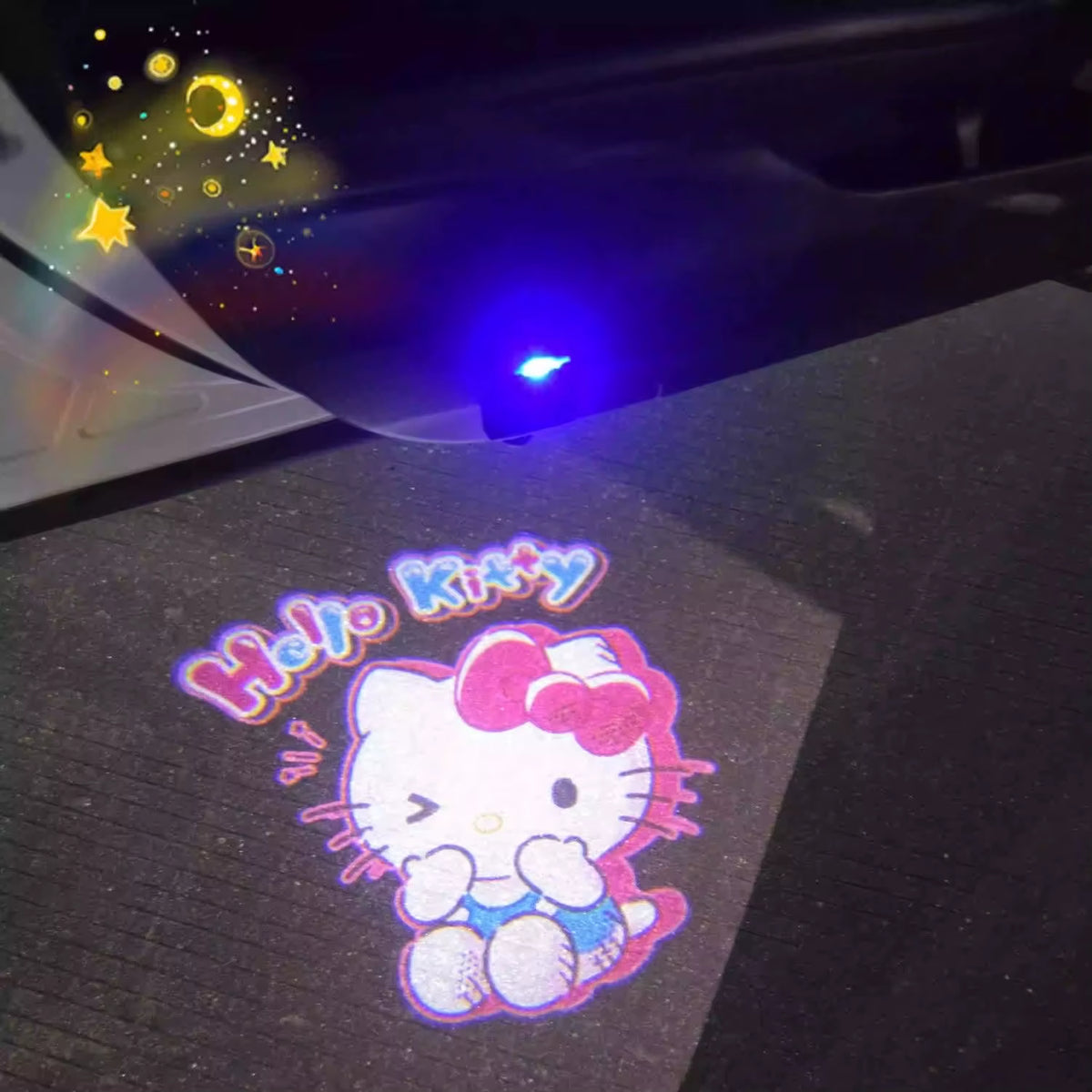 Kitty Cartoon Car Door Welcome Light Auto Induction Projector Lamp Atmosphere Decor Light for Automobile Universal Decoration
