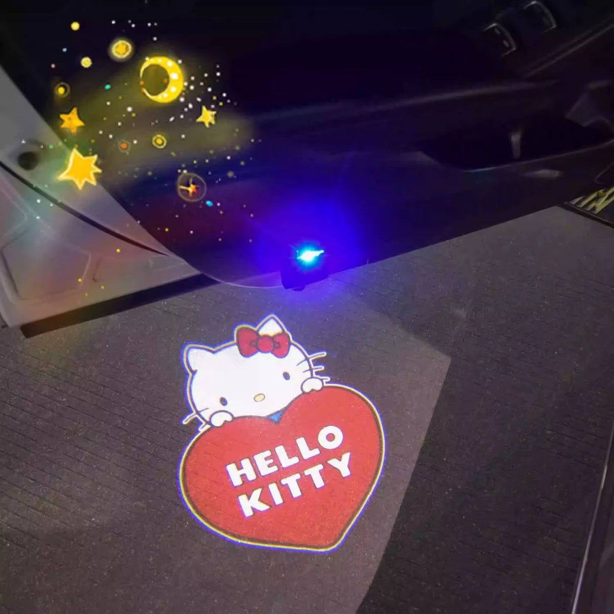 Kitty Cartoon Car Door Welcome Light Auto Induction Projector Lamp Atmosphere Decor Light for Automobile Universal Decoration
