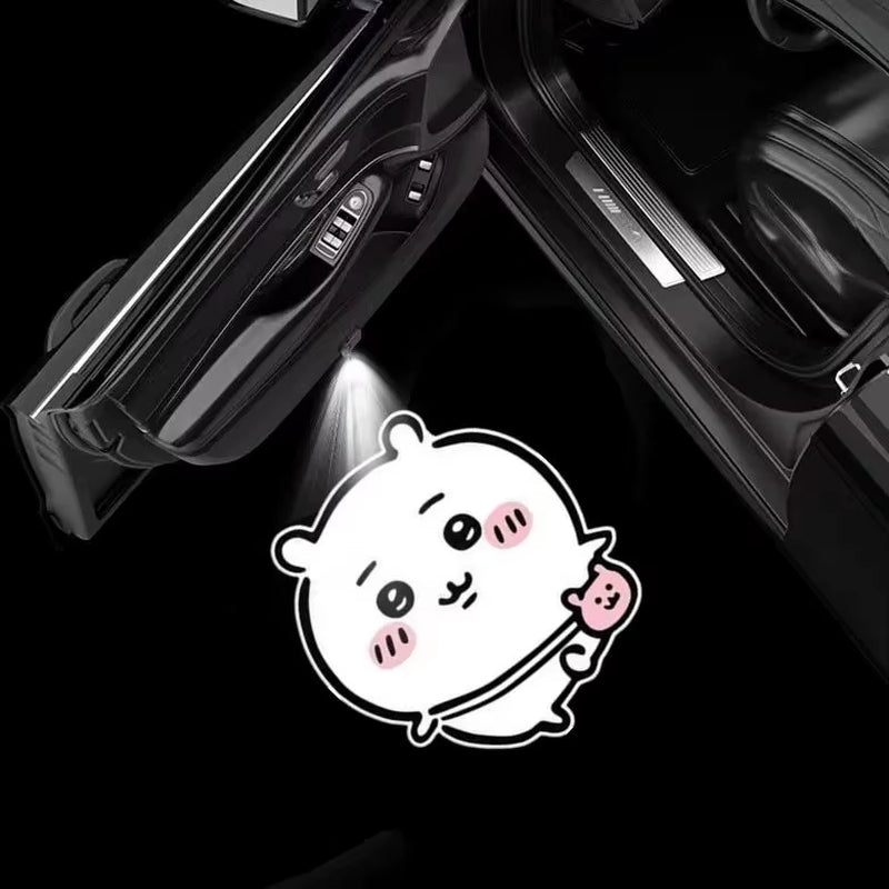 Kitty Cartoon Car Door Welcome Light Auto Induction Projector Lamp Atmosphere Decor Light for Automobile Universal Decoration