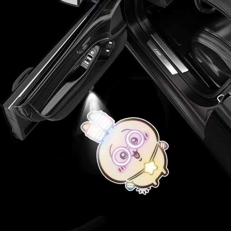 Kitty Cartoon Car Door Welcome Light Auto Induction Projector Lamp Atmosphere Decor Light for Automobile Universal Decoration
