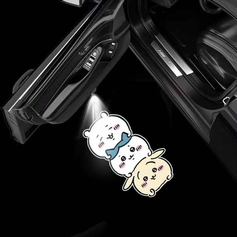 Kitty Cartoon Car Door Welcome Light Auto Induction Projector Lamp Atmosphere Decor Light for Automobile Universal Decoration